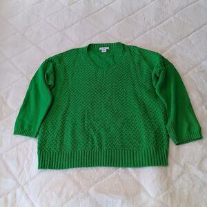 Green three-quarter sleeve sweater size PXL